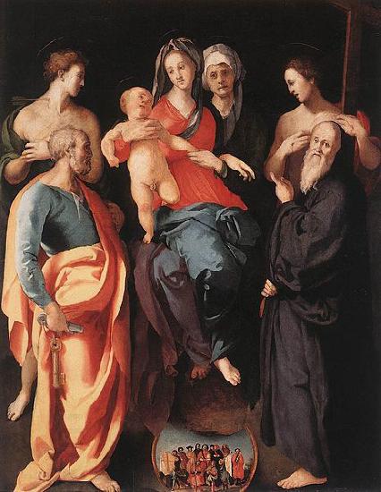 Jacopo Pontormo Madonna and Child with St Anne and Other Saints oil painting picture